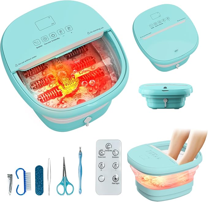 Pedicure Foot Spa with Bubble and Heat, Collapsible Foot Soaking Tub with by Unknown