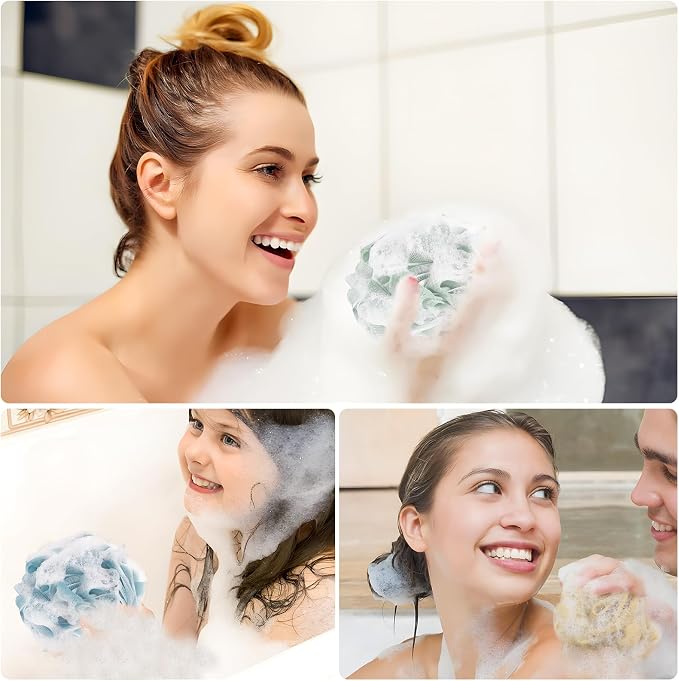 Yoget 4 Pack Shower Loofah Sponge, 60G Bath Sponge, Soothe Skin - Image 6