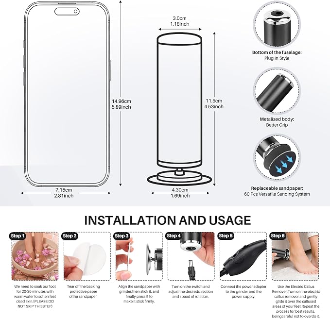Foot File Callus Remover for Feet: Profesional Pedicure Tool for SPA - Image 8