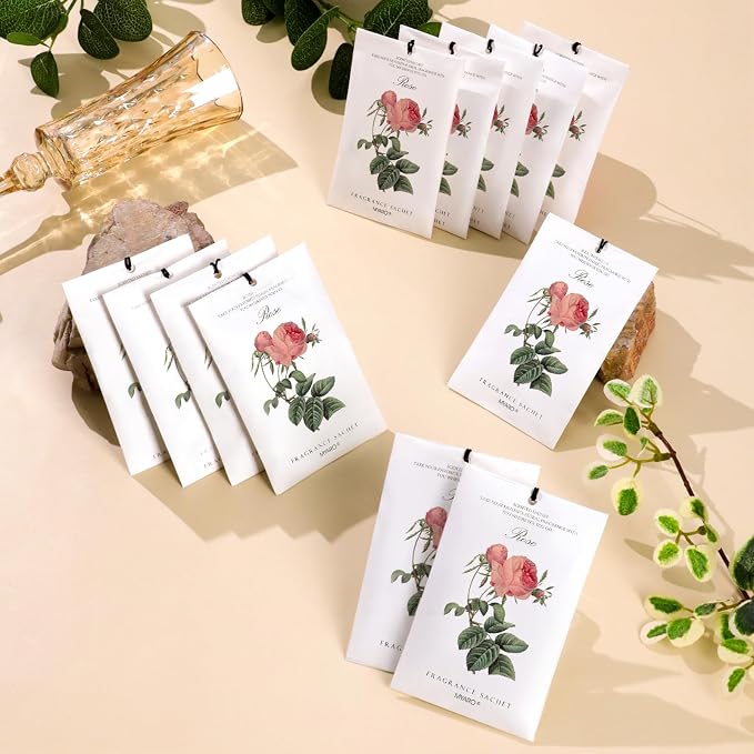 MYARO 12 Pcs Rose Scented Sachets Long Lasting Room Air Freshener Odor - Image 8