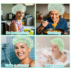 18 Pack Shower Caps for Women, Waterproof Reusable & Disposable Adjustable Bath - Image 7