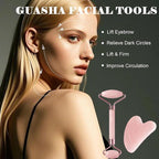 Gua Sha Facial Massage Tool and Roller Set, Facial Massager - Image 3