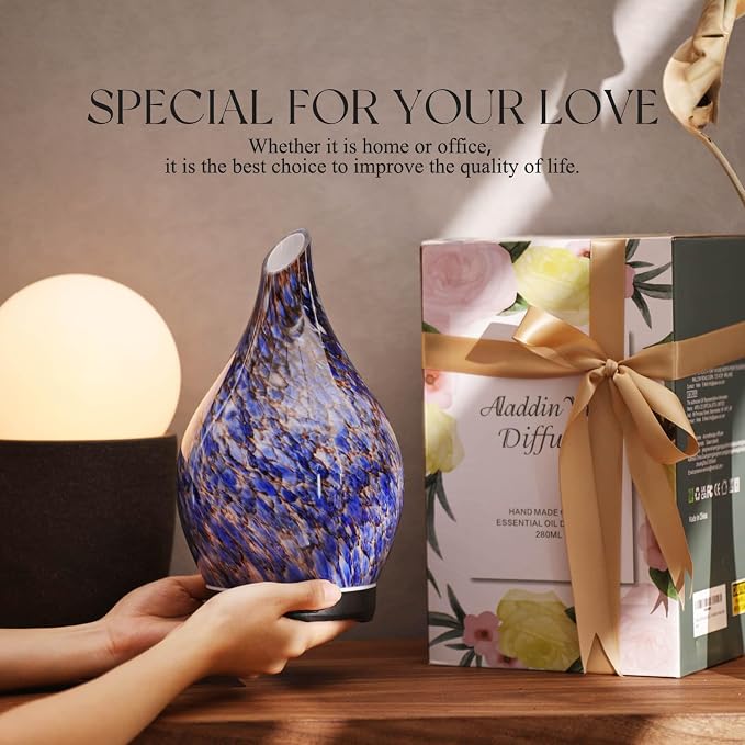 Porseme 280ml Essential Oil Diffuser Glass Color Changing Aroma Air Diffusers - Image 6