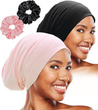 Sleep Cap Bonnet for Sleeping Black Women, Adjustable Cooling Ice Silk Lined by vidsel