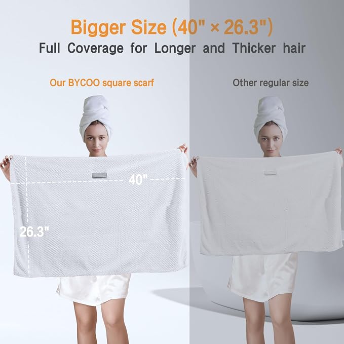 Large Microfiber Hair Towel Wrap - Image 2