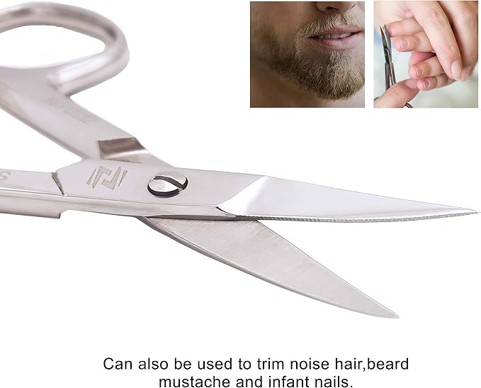 Nail Scissors Curved Micro Serrated Stainless Steel Eyebrow Scissors - Image 4