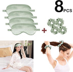 Satin Eye Mask 8Pcs Silk Sleep Masks Silky Blindfold Eyeshade Blackout Eyes - Image 2