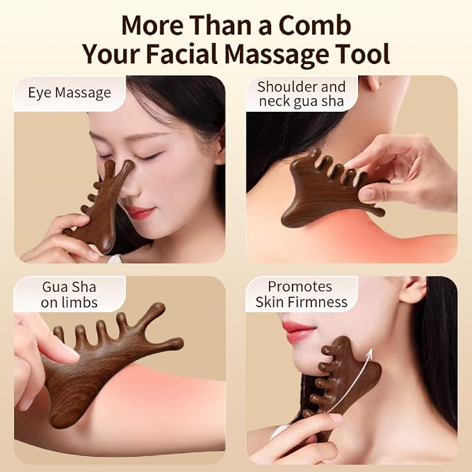 TAIHI Wooden Scalp Massager Comb, 100% Natural Wood Massage Comb - Image 3