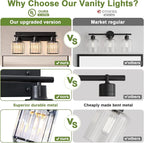 Bathroom Light, 3-Light Modern Crystal Vanity Light, Bathroom Lighting Fixtures - Image 4