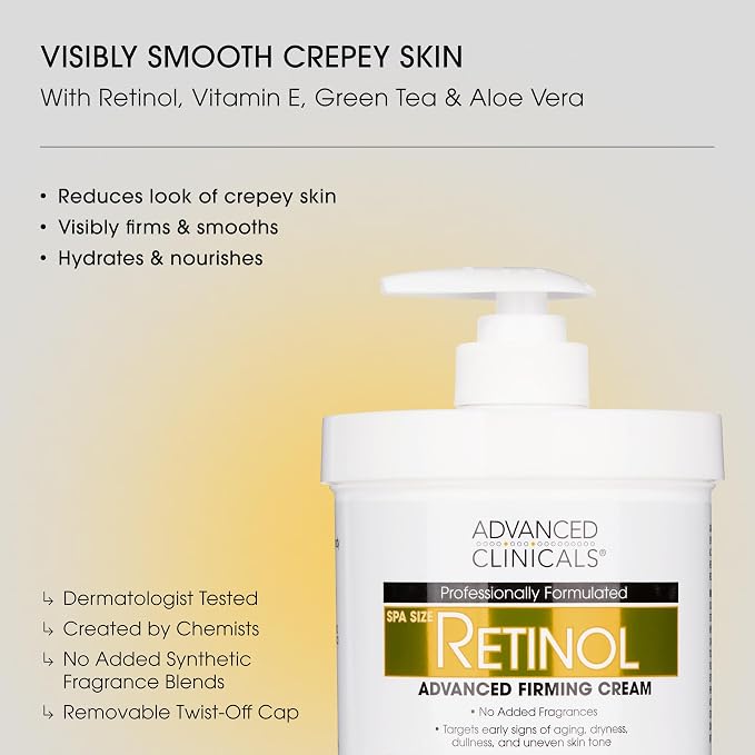 Advanced Clinicals Retinol Body Lotion + Retinol Serum 2PC Skincare Set - Image 3