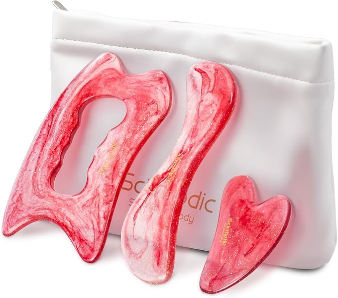 Scienlodic 3 Pcs Gua Sha Massage Tools by YourRedLightTherapyGuide