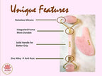 Premium Certified Luxury 100% Authentic Rose Quartz Pink Roller & Gua Sha Set - Image 5
