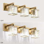 Aipsun Bathroom Vanity Light Fixtures Crystal Vanity Lighting Fixtures Brass 3 - Image 2
