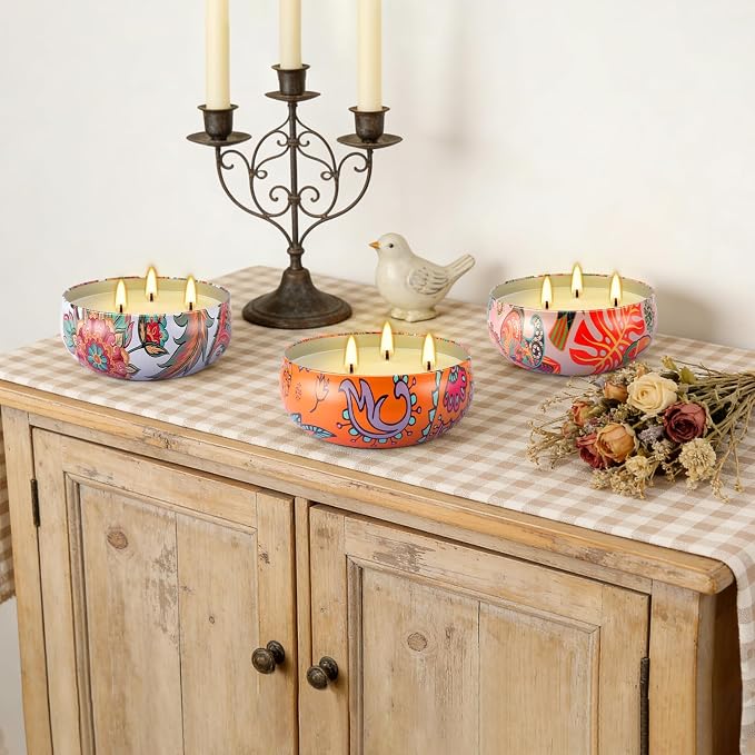 Summer Citronella Scented 3 Wick Candle, Soy Wax Candle - Image 9