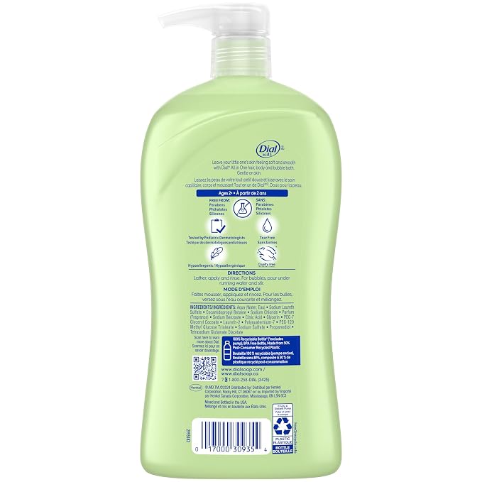 Dial Kids All-in-1 Body Wash + Hair + Bubble Bath, Melon Scent, 32 Fl Oz - Image 6