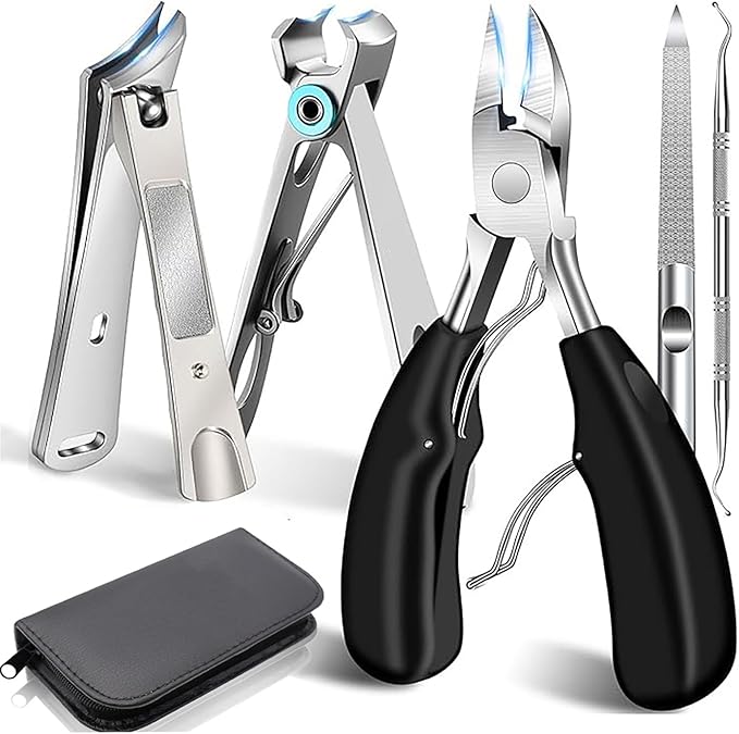 Toenail Clippers for Seniors Thick Toenails Angled Head Large Toe Nail Clippers by Fuwddy