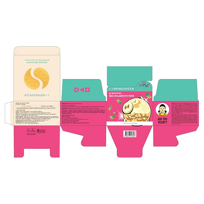 BRING GREEN Gold Collagen Eye Patches 60 Count, Hydrating Firming Under Eye Mask - Image 2