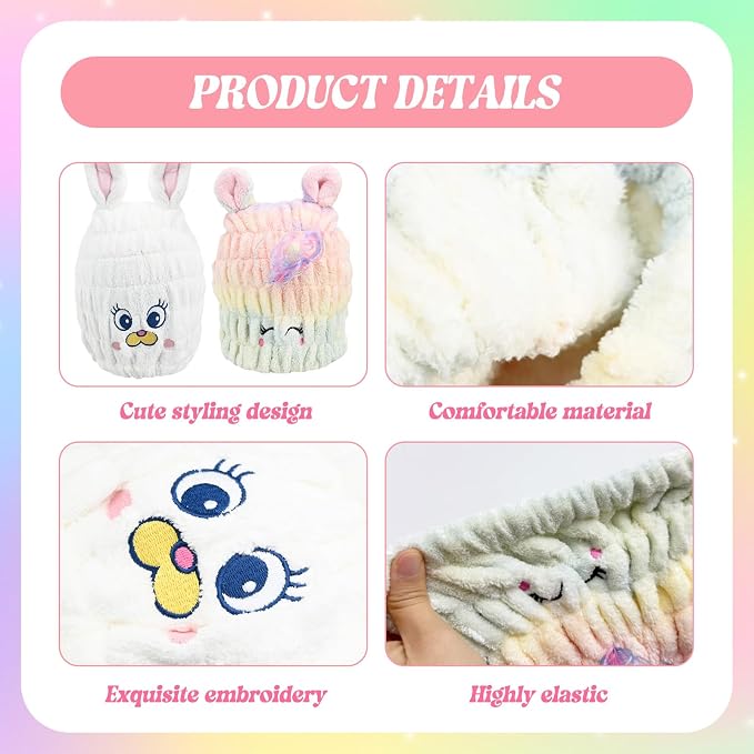 2 PCS Microfiber Hair Towel Wrap - Image 3