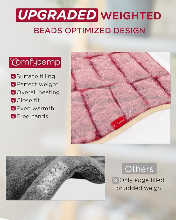 Comfytemp Heating Pad for Neck and Shoulders and Back, 2.6lb Weighted Electric - Image 3