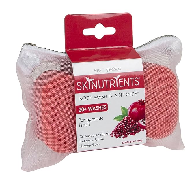 Spongeables Body Wash in a 20+ Wash Sponge, Pomegranate Punch - Image 2
