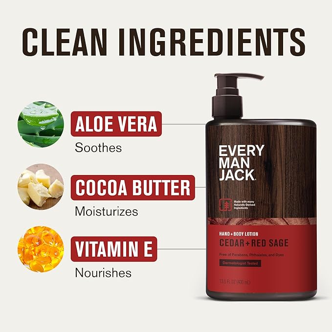 Every Man Jack Mens Cedar + Red Sage Hand & Body Lotion - Image 5