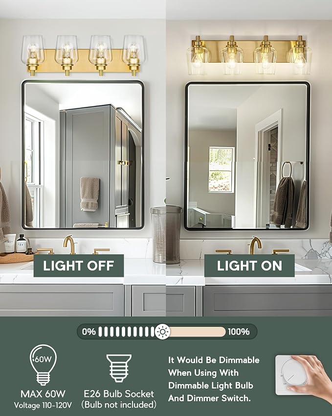 Bathroom Light Fixtures, 4-Light Modern Vanity Light - Image 5
