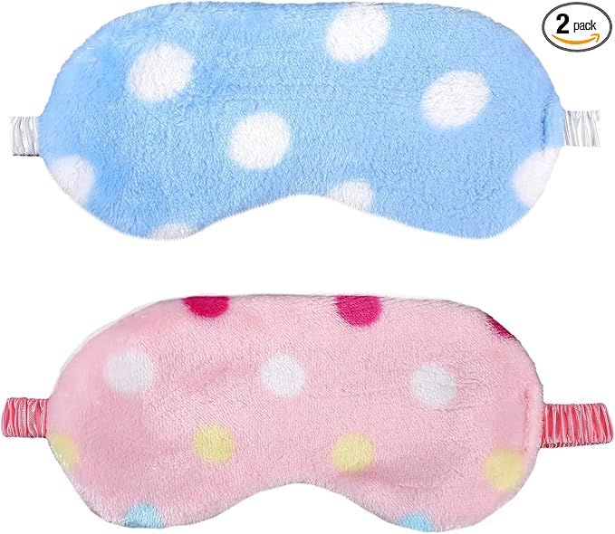 2PCS Plush Sleeping Eye Mask, Soft Plush Eye Mask, Fuffy Eye Cover Comfortable by WY+LIGHTING+LEVEL