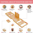 Bathtub Tray, Bath Tray for Tub, Bath Tub Tray Wood, Bath Caddy Tray for Bathtub - Image 4