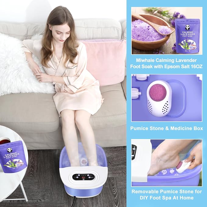 Foot Spa Bath Massager with Heat Bubbles and Vibration Massage and Jets - Image 4