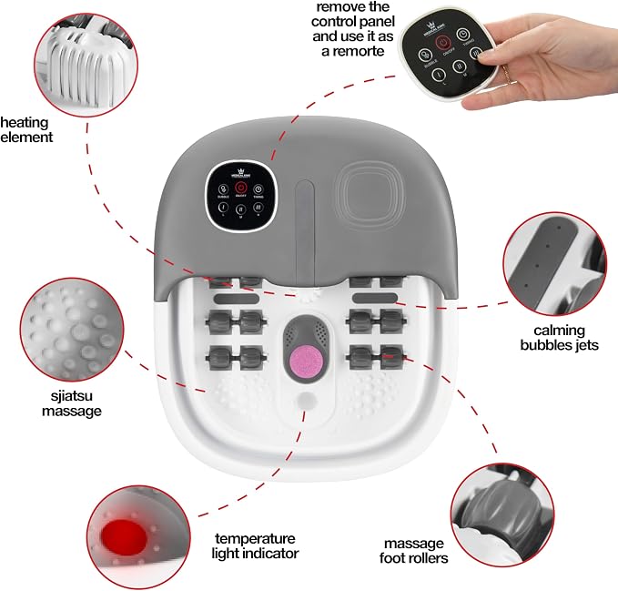 Medical king Foot Spa with Heat and Massage and Jets Includes A Remote Control - Image 4