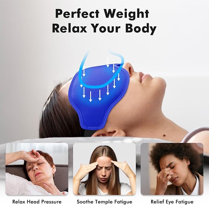 Sleep Eye Mask for Men Women, Weighted Sleeping Mask for Side Sleeper, Travel - Image 3