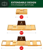 ROYAL CRAFT WOOD Premium Foldable Bathtub Tray Caddy - Image 3