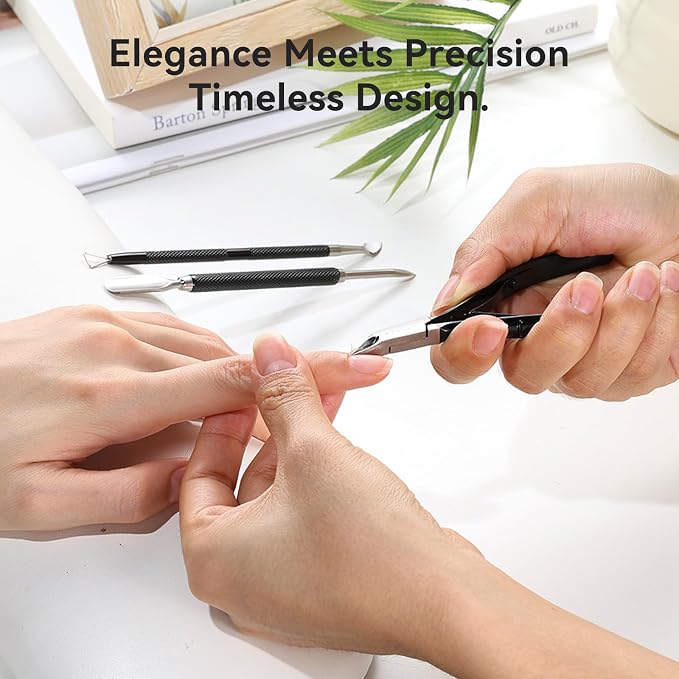 Makartt Cuticle Trimmer Set: Professional Cuticle Nipper and 2 Cuticle Pushers - Image 2
