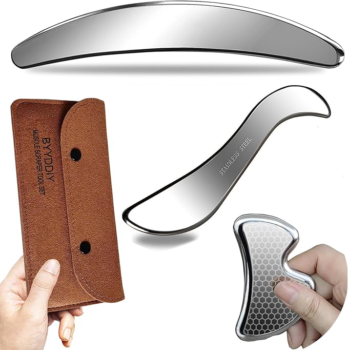 BYYDDIY (SBC Muscle Scraper Tools Set, Stainless Steel Scraping Massage Tools by BYYDDIYMuscleScraperTools
