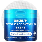 Hicream Glycolic Acid Pads, Dual-Textured Facial Exfoliating Toner by Hicream