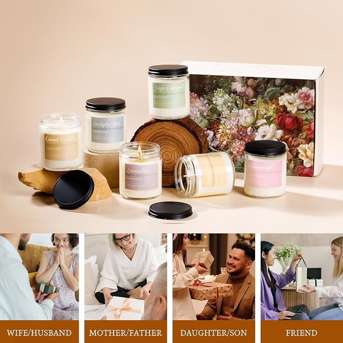 6 Pack Fall Candles for Home Scented, Fall Scented Candles for Women Gifts - Image 8