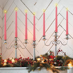 WPONSZU 10 Inch Pink Spiral Taper Candle Set of 12 Pack Unscented Dripless - Image 3