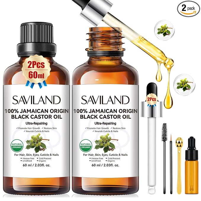 SAVILAND Jamaican Black Castor Oil: 100% Pure, Unrefined by SAVILAND