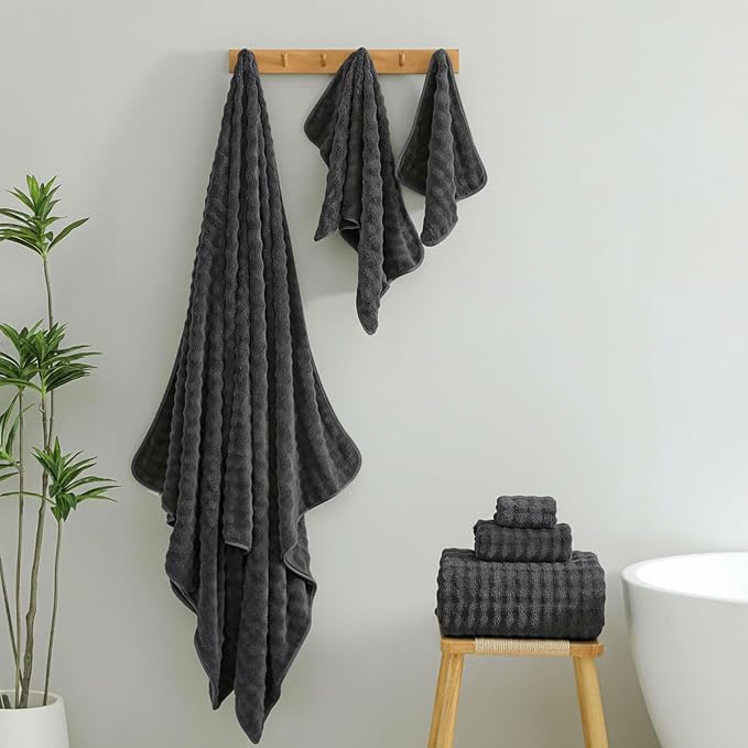 KBY Bath Towels Set 6 Piece 40x80 Inches，2 Extra Large Bath Sheets 2 Hand - Image 4