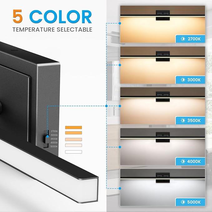 VOLISUN Modern Bathroom Vanity Light 48 inch, 30W Dimmable 5CCT Led Bathroom - Image 3