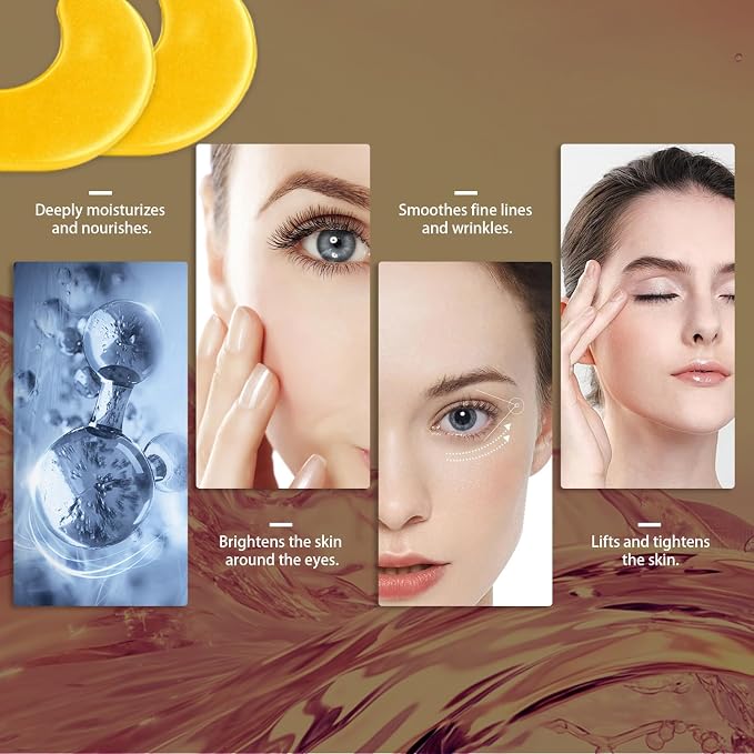 Gold Under Eye Masks – 24 Pairs Collagen & Hydrating Gel Eye Patches - Image 5