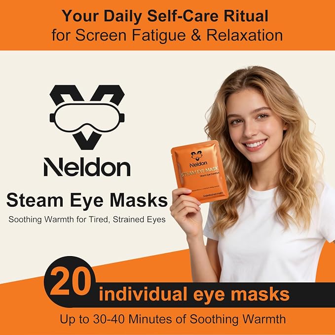 Neldon 20 Pack Steam Eye Mask Disposable, Self Heating Heated Warm Compress - Image 2
