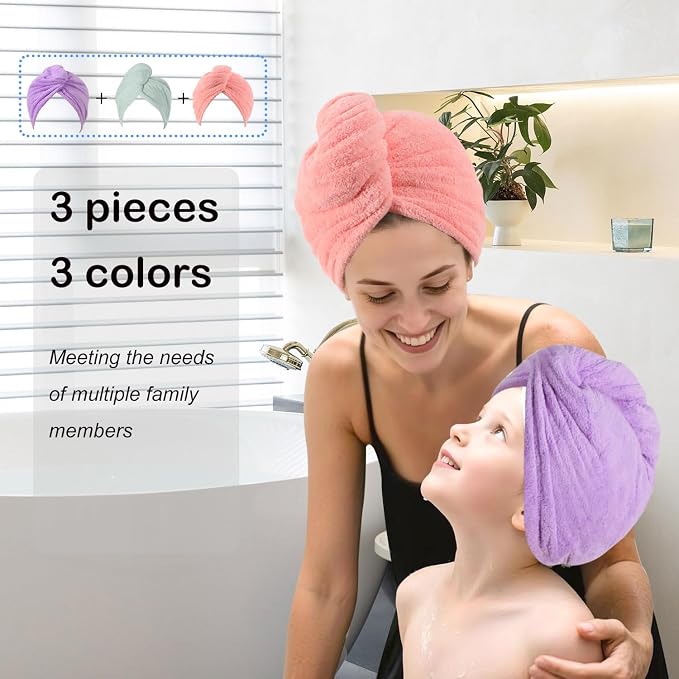 Microfiber Hair Drying Towel Wrap - Image 4