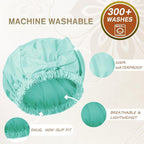 Shower Cap for Women, Cute Bow Waterproof Reusable Bath Cap, Non-Slip Anti - Image 3