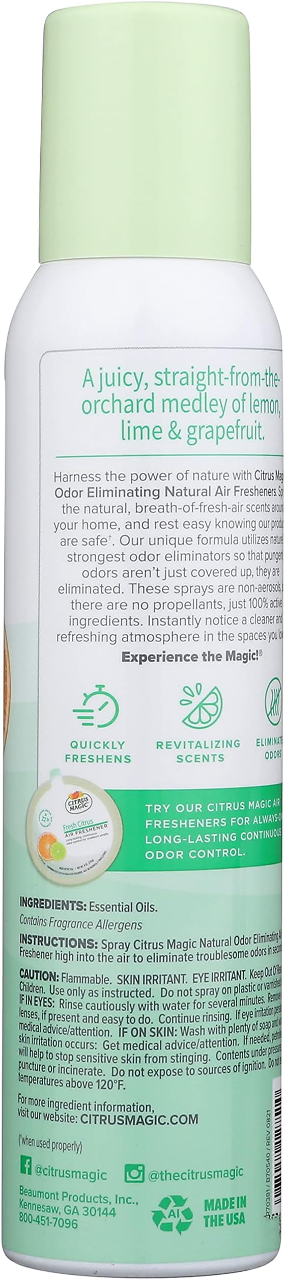 Citrus Magic Natural Odor Eliminating Air Freshener Spray, Fresh Citrus - Image 4