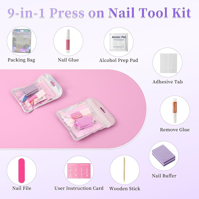 TADOPRO 20PCS Press On Nail Tool Kit, Disposable Nail Prep Kit - Image 2