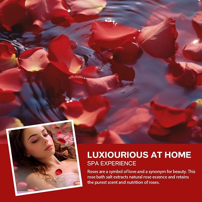 Rose Spa Gift Set for Women, Luxury 9 Pcs Bath Salts Set, Relaxation Gifts for - Image 5