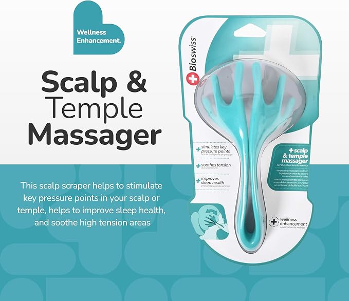 BioSwiss Head Massager, Handheld Scalp and Temple Tingler and Scratcher - Image 2
