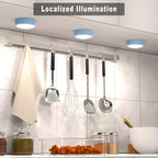 HELPLEX LED Puck Lights with Remote, 6 Pack Color Changing RGBW Stick-On Light - Image 2