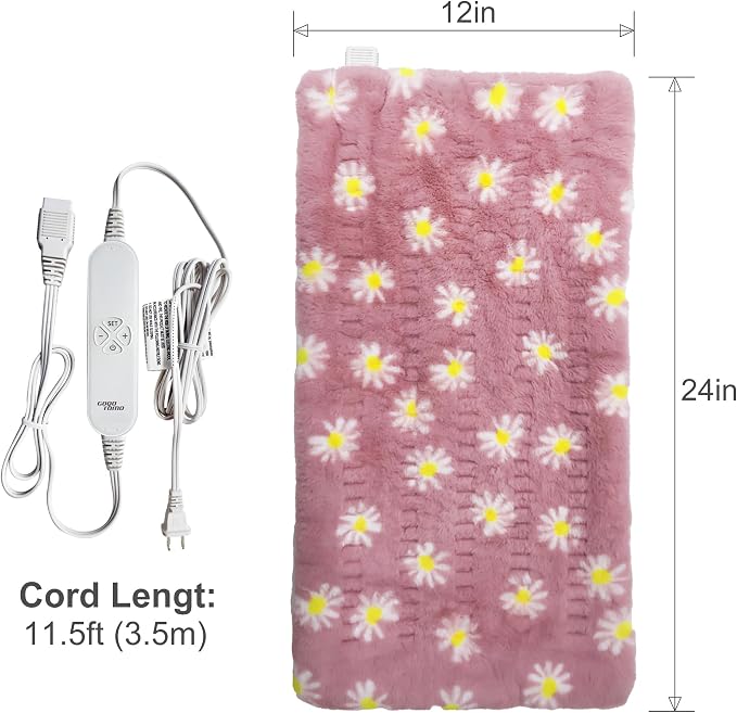 GOQO TOMO Heating Pad, 12 x 24 Inch, Machine Washable, 8 Timer Settings - Image 8
